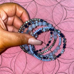 Blue beaded bracelet